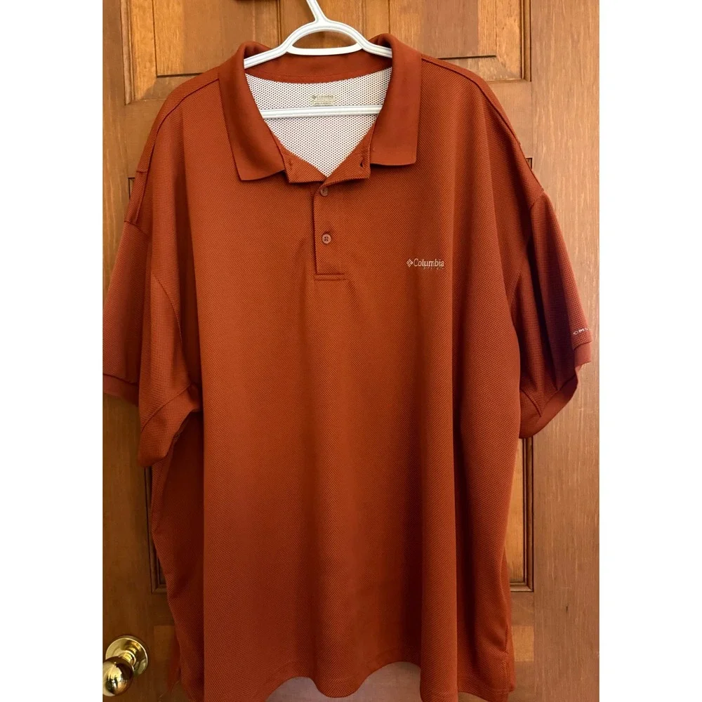 Columbia PFG Fishing Shirt Mens 4X Burnt Orange Vented Outdoor Polo
